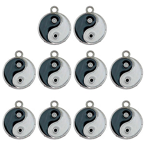 Peixin 20Pcs Enamel Pendant Silver Metal for DIY Jewelry Making