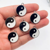 Peixin 20Pcs Enamel Pendant Silver Metal for DIY Jewelry Making