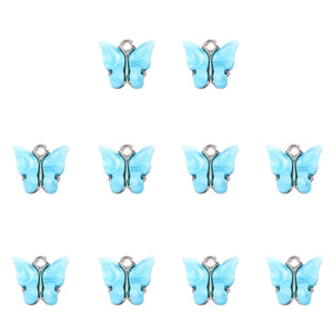 20Pcs Colorful Butterfly Resin Earring DIY Jewelry Making Set