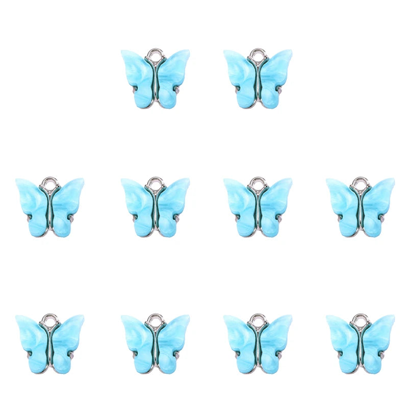 20Pcs Colorful Butterfly Resin Earring DIY Jewelry Making Set