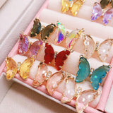 Peixin 4Pcs/Set Crystal Butterfly Pendant for Necklace DIY Jewelry Making