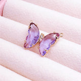 Peixin 4Pcs/Set Crystal Butterfly Pendant for Necklace DIY Jewelry Making