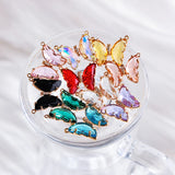 Peixin 4Pcs/Set Crystal Butterfly Pendant for Necklace DIY Jewelry Making