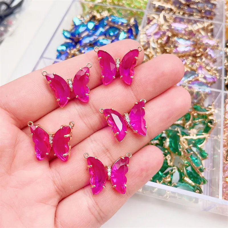 Peixin 5Pcs Crystal Butterfly Necklace Pendant for Women's