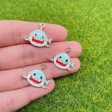 Pink Purple Cartoon Shark Charm Pendant, DIY Jewelry Making Supplies
