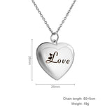 Heart Shaped Photo Box Necklace Peach Heart Pendant Chain Jewelry