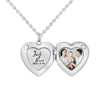 Heart Shaped Photo Box Necklace Peach Heart Pendant Chain Jewelry