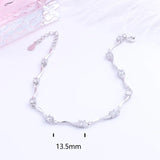 925 Silver Whirling Ribbon CZ Women Bracelet Chains Jewelry