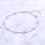 925 Silver Whirling Ribbon CZ Women Bracelet Chains Jewelry