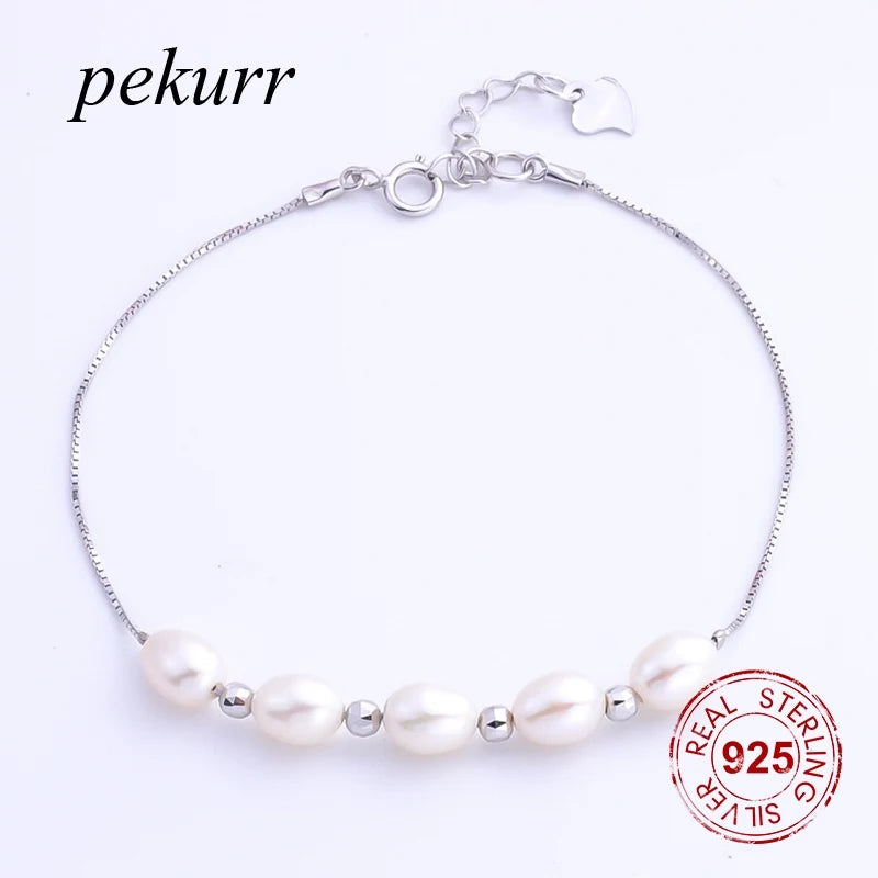 925 Silver Bracelet with Freshwater Pearl for Women
