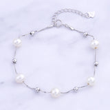 925 Silver 6.3mm Freshwater Pearl Bracelet For Women