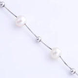 925 Silver 6.3mm Freshwater Pearl Bracelet For Women