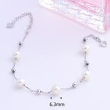 925 Silver 6.3mm Freshwater Pearl Bracelet For Women