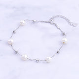 925 Silver 6.3mm Freshwater Pearl Bracelet For Women