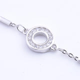 925 Silver CZ Round Circle Hoop Bracelet Bangle