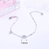 925 Silver CZ Round Circle Hoop Bracelet Bangle