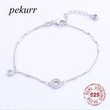 925 Silver CZ Round Circle Hoop Bracelet Bangle