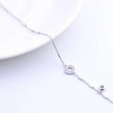 925 Silver CZ Round Circle Hoop Bracelet Bangle