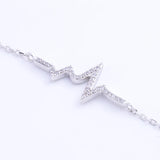 925 Sterling Silver Pave CZ Heartbeat Bracelet For Women