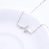 925 Sterling Silver Pave CZ Heartbeat Bracelet For Women