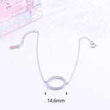 925 Silver Zircon Circle Wrist Bracelet Geometric Chains Charms Gift