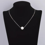 925 Silver 10mm Pearl Necklace Fine Jewelry Box Chain Pendant