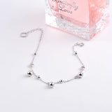925 Silver 3 Mini Vocal Sound Bell Bracelet Silver Bead Chain Kids Bangle