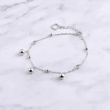 925 Silver 3 Mini Vocal Sound Bell Bracelet Silver Bead Chain Kids Bangle