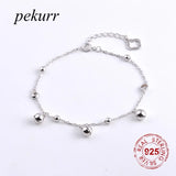 925 Silver 3 Mini Vocal Sound Bell Bracelet Silver Bead Chain Kids Bangle