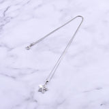 925 Silver 3 Zircon Leaf North Star Necklace For Women