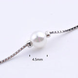 925 Sterling Silver Tiny Shell Pearl Necklaces Box Chain Pendants