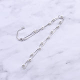 925 Sterling Silver Tiny Shell Pearl Necklaces Box Chain Pendants