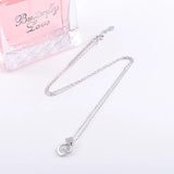 925 Silver 4 Leaf Clover Square Hoop Necklace Zircon Pendant Jewelry