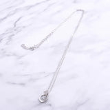 925 Silver 4 Leaf Clover Square Hoop Necklace Zircon Pendant Jewelry