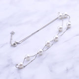 925 Silver 6.3mm Round Pearl Necklace for Women Chain Pendant Jewelry