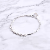 925 Silver Star Bracelet with Round Zircon Gems