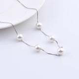 925 Silver 8.5mm Shell Pearl Necklace Long Box Chain Pendant
