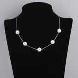 925 Silver 8.5mm Shell Pearl Necklace Long Box Chain Pendant