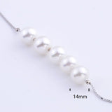 925 Silver 14mm Round Pearl Women Necklace Pendant Jewelry Gift
