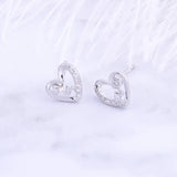 925 Sterling Silver Love Letter Heart Stud Earring For Women