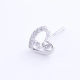 925 Sterling Silver Love Letter Heart Stud Earring For Women