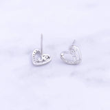 925 Sterling Silver Love Letter Heart Stud Earring For Women
