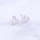 925 Sterling Silver Love Letter Heart Stud Earring For Women