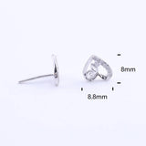 925 Sterling Silver Love Letter Heart Stud Earring For Women