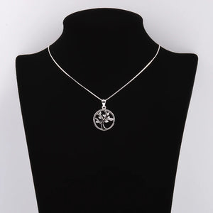 925 Silver Tree of Life Necklace Zircon Pendant Long Chain Classic Jewelry