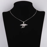 925 Silver Zircon Wing Angel Necklace Crystal Fairy Pendant
