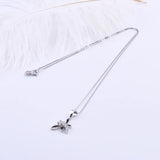 925 Silver Dragonfly Resin Necklace Zircon Pendant Silver Chain Jewelry
