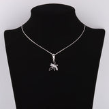925 Silver Dragonfly Resin Necklace Zircon Pendant Silver Chain Jewelry