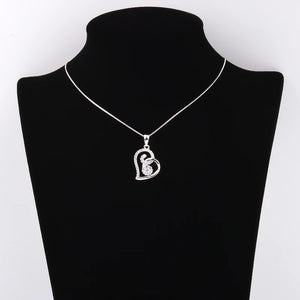 925 Sterling Silver CZ Crystal Clove Flower Heart Necklace For Women