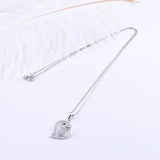 925 Sterling Silver CZ Crystal Clove Flower Heart Necklace For Women